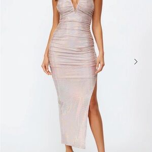 Elegant Silver Evening Dress